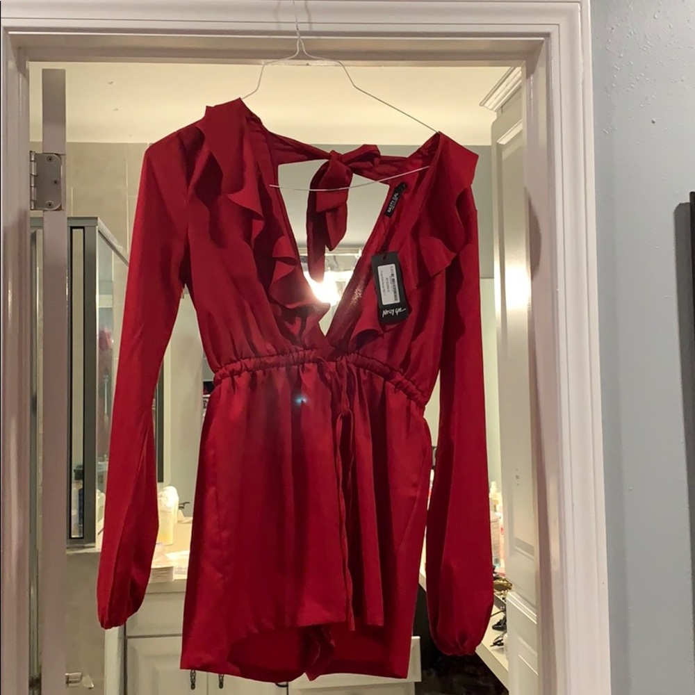 Cute, never worn red romper